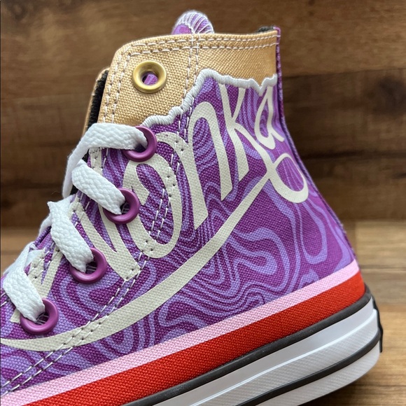 Converse Women's Purple and Red High-Tops - Picture 8 of 9